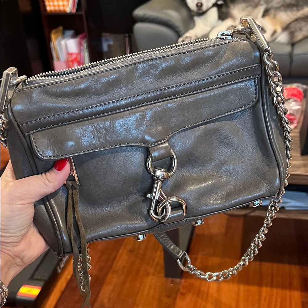 Rebecca Minkoff Charcoal Leather Crossbody Bag